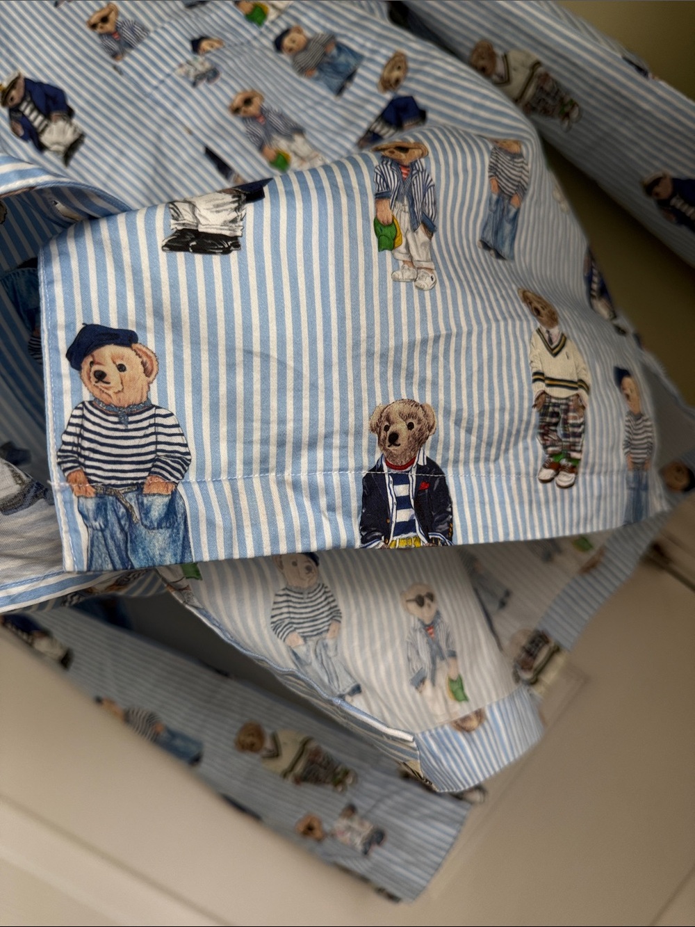 Polo By Ralph Lauren Madison All Over Bear Pajama Top - Picture 6 of 7